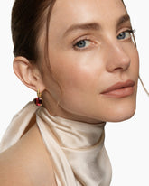 Marbella Drop Earrings in 18K Yellow Gold with Rhodolite Garnet, 11mm